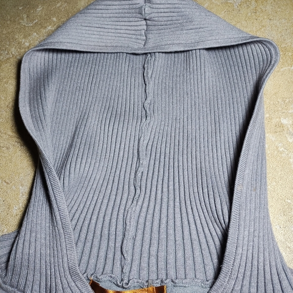 Belldini Grey Short Sleeved Ribbed Zip Up Hoody with Rhinestones Size S - Picture 5 of 10